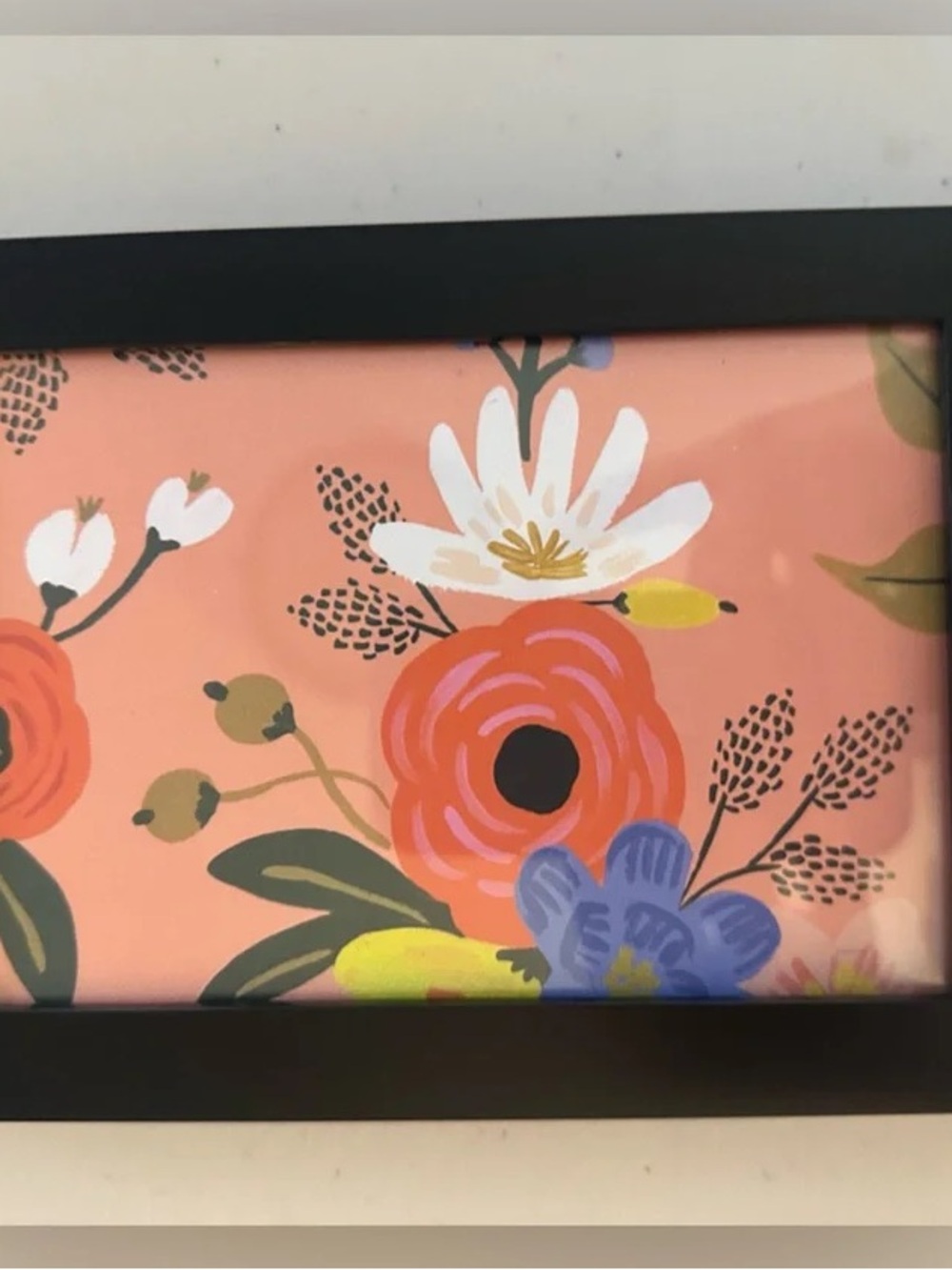 Floral Coral Wall Art Print - Peach and Multicolor